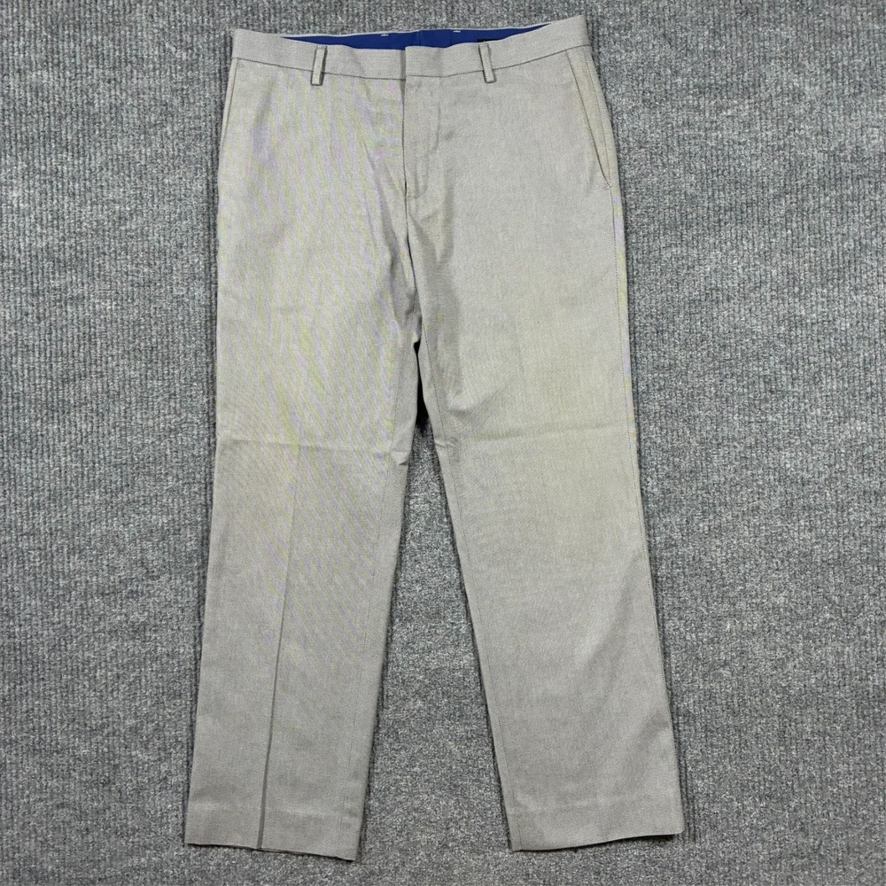 Banana Republic Mens Dress Pants Size 33x30 Gray Non-Iron Tailored Slim Fit